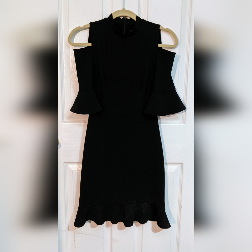 ABS by Allen Stewart. Black peekaboo dress. XS